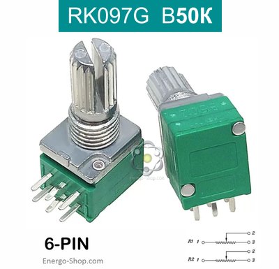 RK09G B100К потенциометр двойной (переменный резистор) 097100 фото