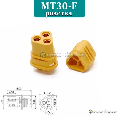 MT30-F роз'єм (розетка) із захисним ковпачком, три контактний, позолочена мідь 2244 фото
