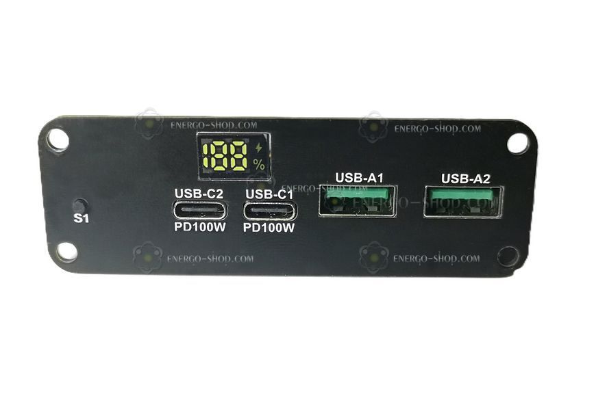 Передняя панель AACC 100W+100W c цифровым LED индикатором для модуля Power Bank c двумя Type-C 1022 фото