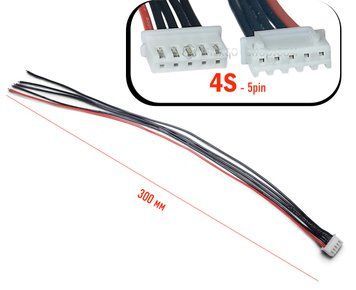 4S (5-pin) 22AWG -300мм Балансувальний кабель, роз'єм-JST-XH з термостійким силіконовим проводом 1398 фото