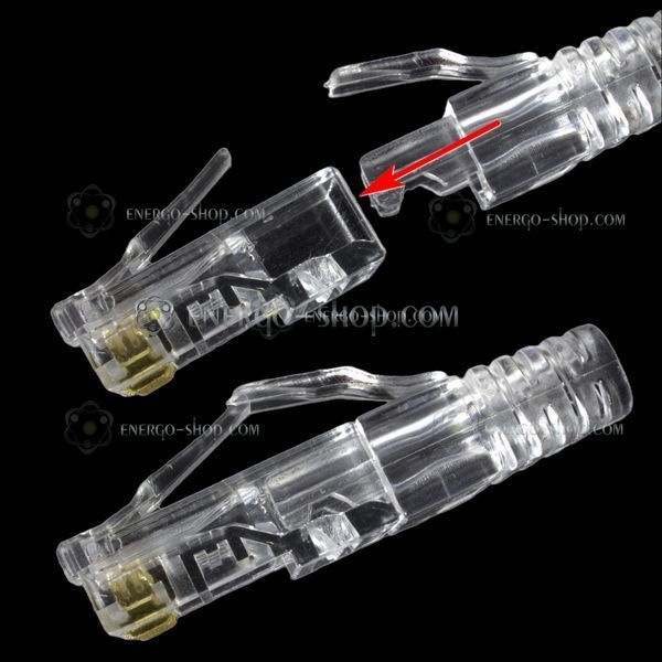 Кінцевик конектор для роз'єму RJ45 та витої пари CAT6 1480 фото