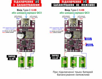 IP2326 LX_USC_V3 Плата зарядки АКБ 2S или 3S с балансировкой и быстрой зарядкой 1921 фото