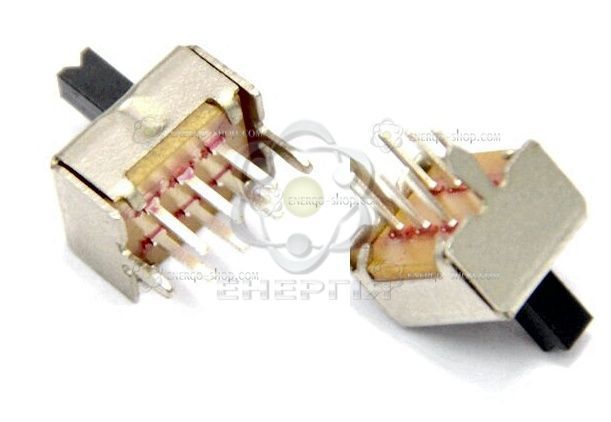 Переключатель ползунковый двухпозиционный SS22d07G4 2p2t 6pin OFF-ON 6,9х8,6мм 1840 фото