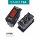 ST-001 12А, 3 pin, 220V, ON-OFF Автоматический выключатель, красная клавиша с подсветкой (WH-201) 0112 фото 1