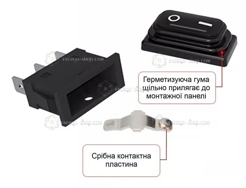 JD03-F1, 50А 250VAC красный влагозащитный переключатель с подсветкой, 3 контакта, ON-OFF 1239 фото