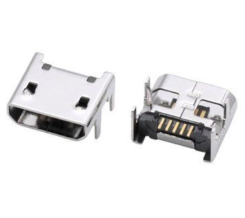 021 MicroUSB гніздо, нікельоване покриття, позолочені контакти 1432 фото