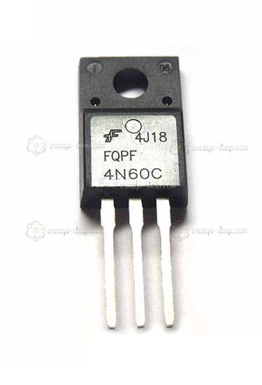 4N60С, TO220F, N-канальный MOSFET транзистор FQPF4N60C, 600В, 2.6А 1328 фото
