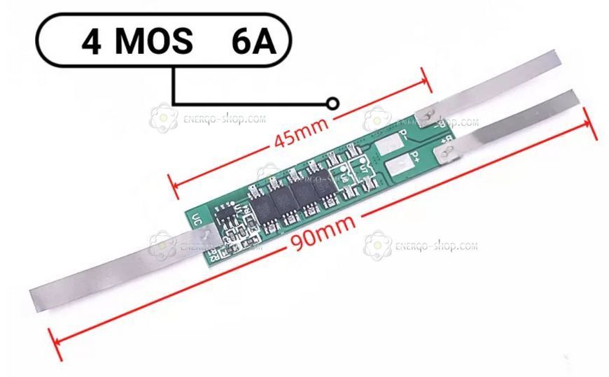 BMS 2S 7.4V с никелированными пластинами, плата защиты LI-ion аккумулятора 5,0~8,4В ток 6А 1407 фото