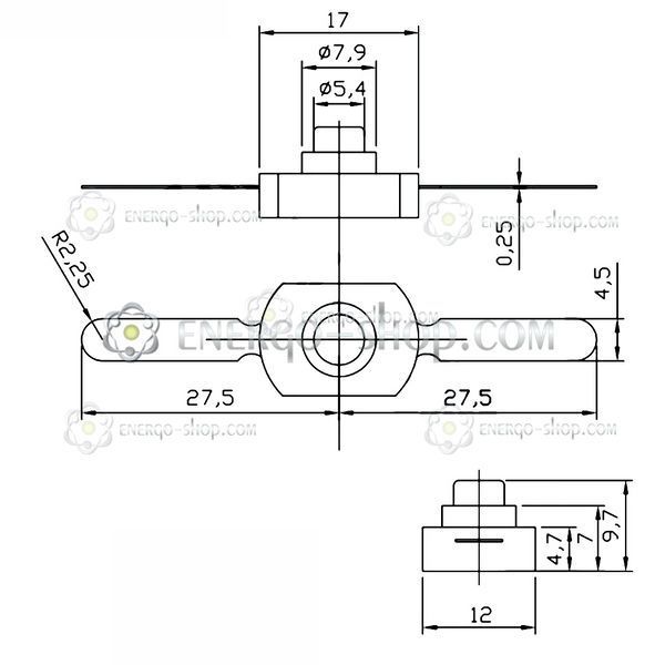 YT-1712 Кнопочный переключатель c фиксацией ON-OFF для фонариков (чёрный), 30V 1A 1214 фото
