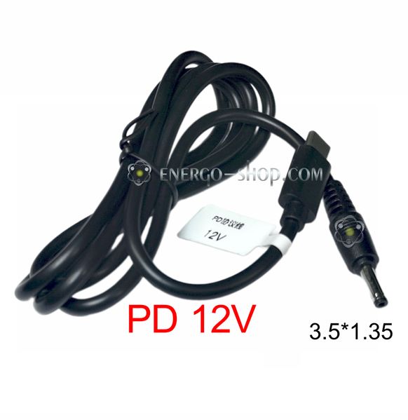 12V 3.0A Type-C Кабель триггер PD для питания устройств от повербанка, штекер 3.5*1.35мм 3517 фото