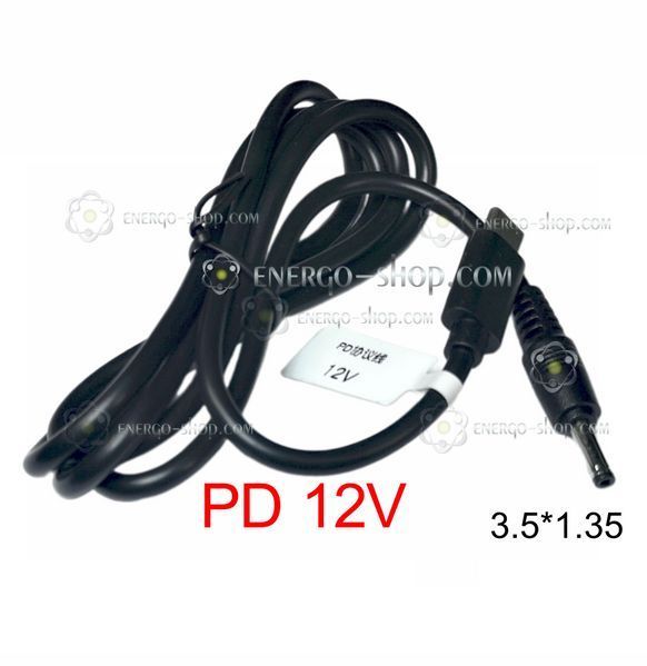 12V 3.0A Type-C Кабель тригер PD для живлення пристроїв від повербанка, штекер 3.5*1.35мм 3517 фото