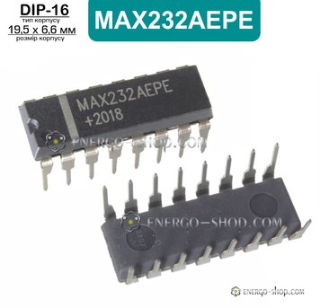 MAX232AEPE, DIP-16 мікросхема 9290 фото