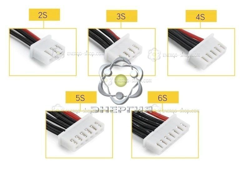 5S, 22AWG - 100мм Балансувальний кабель, роз'єм-JST-XH з термостійким силіконовим проводом 1586 фото