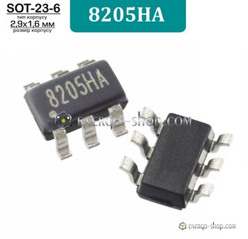 8205HA, SOT-23-6 подвійний N-канальний польовий транзистор 3326 фото