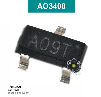 AO3400 - SOT-23-3 N-канальний польовий транзистор, код A09T - 2,5A 30V 3400 фото