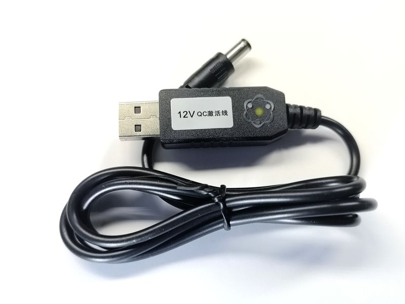 12V USB Кабель тригер QC для живлення пристроїв від повербанка, штекер 5.5*2.5мм 3511 фото