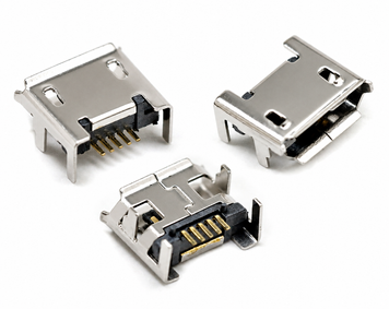 002 MicroUSB гнездо, никелированное покрытие, позолоченные контакты 1460 фото