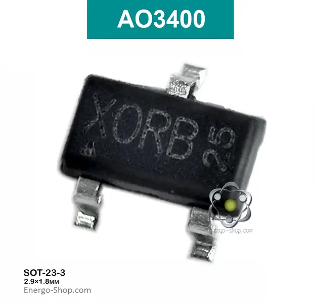 Купить AO3400 - SOT-23-3 N-канальный полевой транзистор, код XORB - 5,8A 30V 3403 в интернет магазине Energo-Shop.com