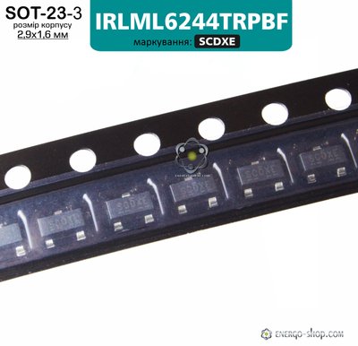 IRLML6244TRPBF - SOT-23 N-канальний польовий транзистор - 5,1A 20V, код SCDXE 3409 фото