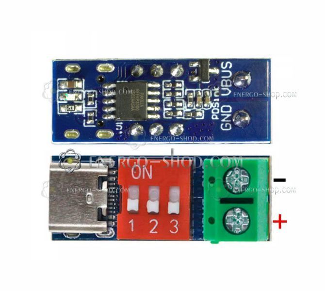 Type-C плата триггер Sink  PD/QC с переключателем напряжения 5V 9V 12V 15V 20V 5435 фото