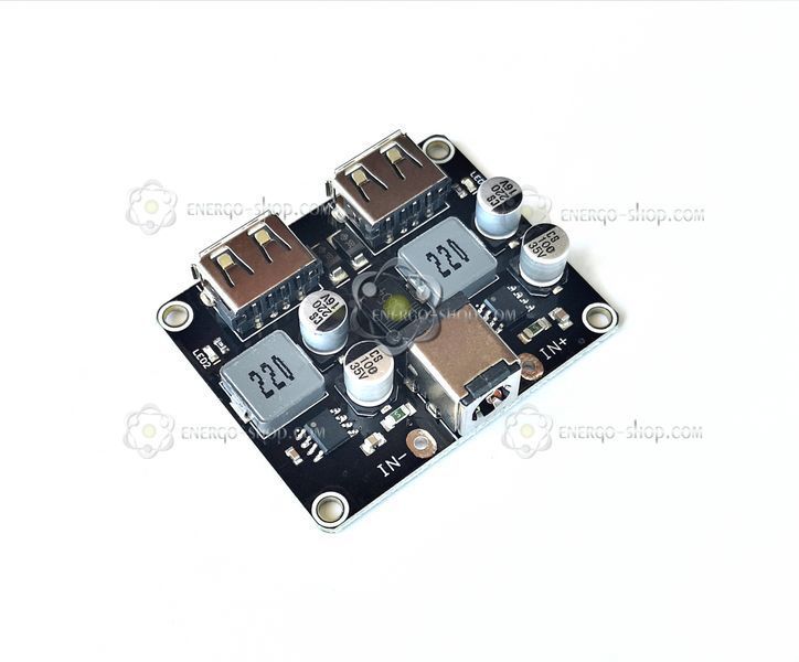 2USB по 18W Плата быстрой зарядки QC2.0 QC3.0 SCP FCP понижающий модуль /вх. DC 5.5x2.1  6-32V 3604 фото