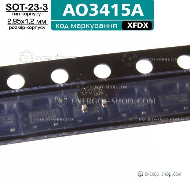 AO3415A, SOT23-3, P-канальний польовий транзистор, код маркування: XFDX,  4.0A 20V 3339 фото
